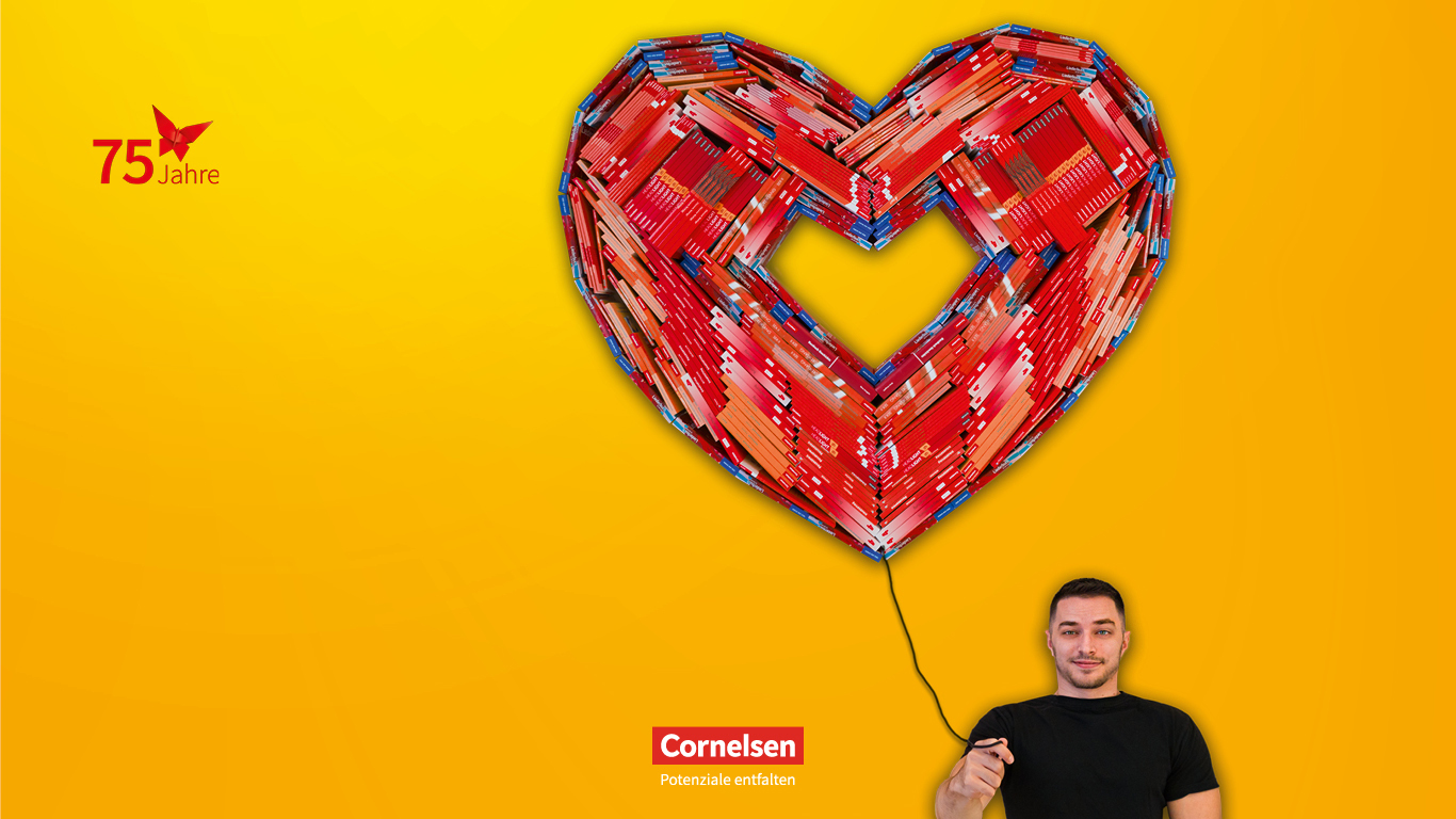 Hero Image zur Jubilaeumskampagne mit Herzballon