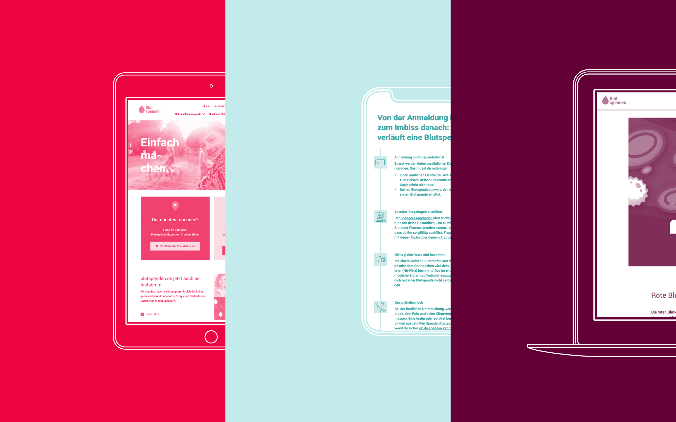 dreiteiliges Hero Image zum Relaunch und SEO Optimierung von blutspende.de